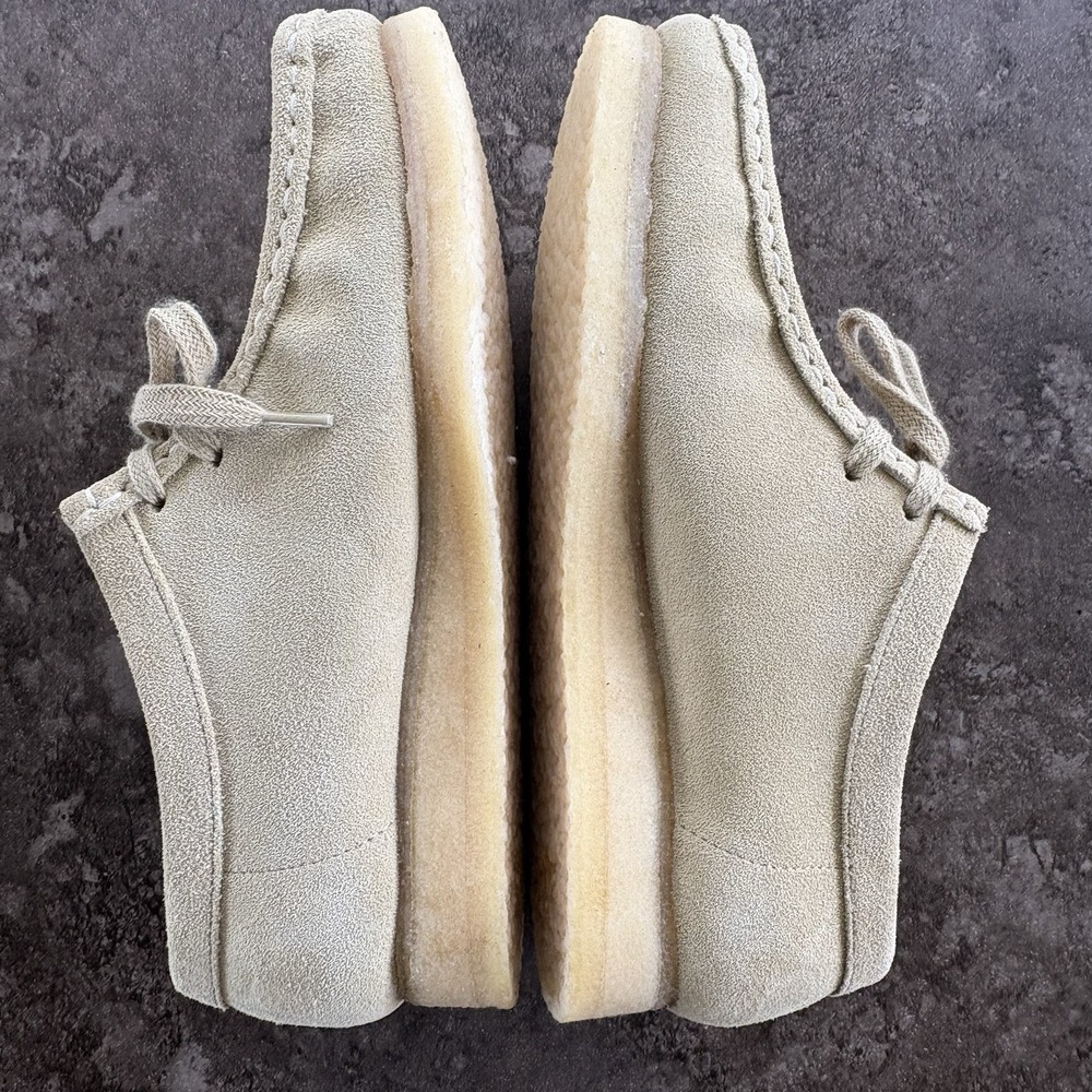 Clarks Originals Women's Wallabee Maple Suede Crepe Rubber Sole Size 9 Beige - Picture 8 of 11